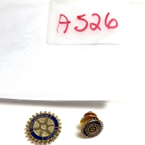 Rotary International Pin Rotary Wheel Gold Tone Small Size .5 in Diameter A526 - Picture 6 of 6